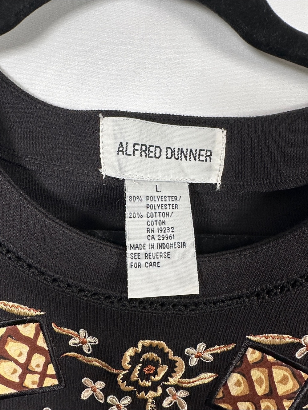 Alfred Dunner Vintage Grandma Chic Embroidered Sweatshirt Top L - Picture 5 of 6